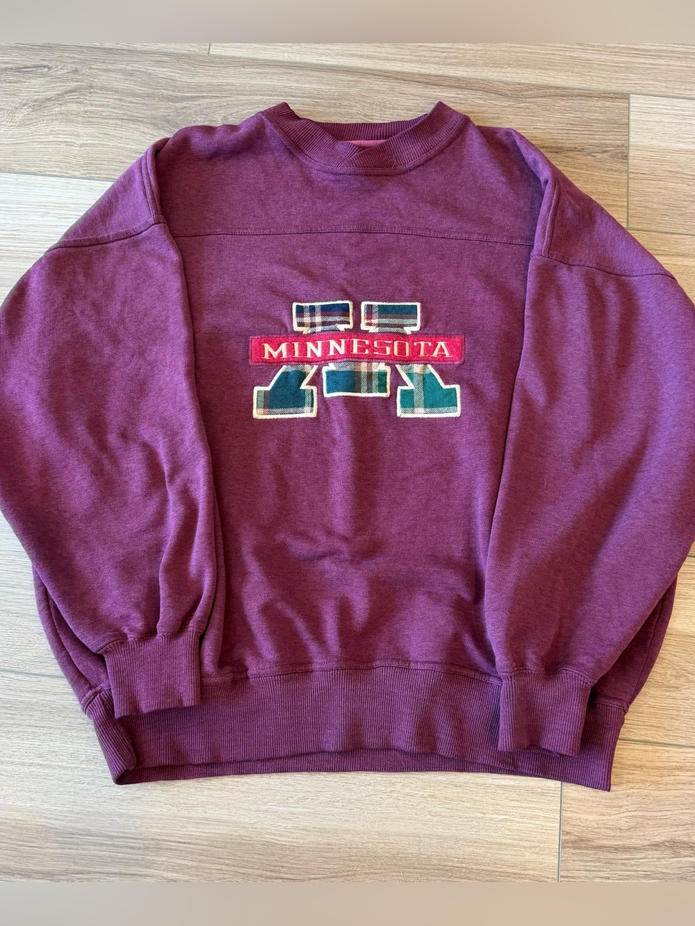 Vintage Minnesota Gophers Plaid Crewneck Sweatshirt